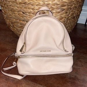 Michael Kors light pink leather medium backpack